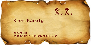 Kron Károly névjegykártya
